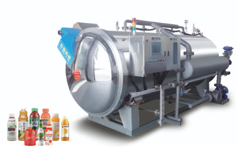 เครื่องรีทอร์ทแนวตั้งฆ่าเชื้อบรรจุภัณฑ์ขวด PET, PP, HDPE Vertical Retort Sterilizer Machine for Bottled Beverages and Ready-to-Drink