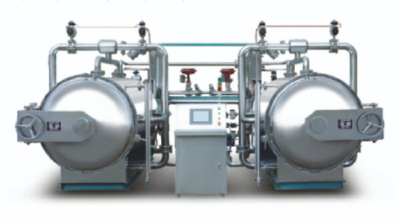 เครื่องรีทอร์ทฆ่าเชื้อ 2 ถังควบคุมกลาง Twin Retort Sterilizer Machine with Central Control System