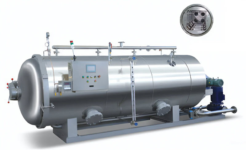 เครื่องรีทอร์ทแนวนอนระบบหมุนอัตโนมัติ Rotary Retort Sterilizer Machine for Pouch and Canned Food