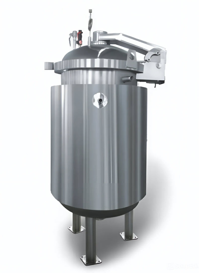 ถังพักน้ำร้อนแรงดันแนวตั้งสำหรับเครื่องรีทอร์ท Vertical Hot Water Storage Tank for Retort Sterilizer System 380V