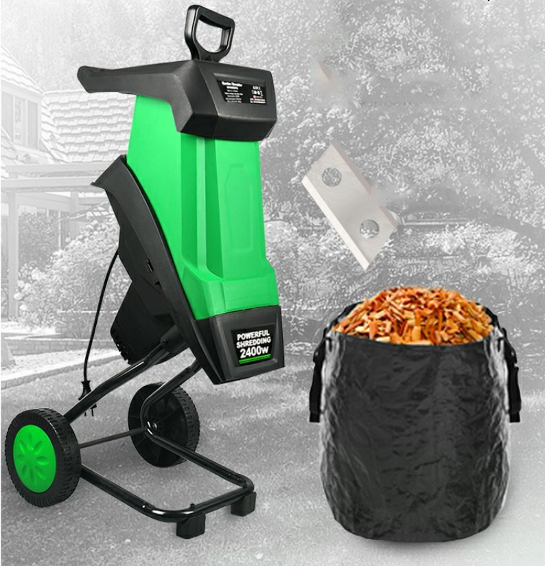เครื่องย่อยใบไม้ เครื่องย่อยกิ่งไม้ 2400W high-power electric shredder leaf 110db 50L 4500rpm