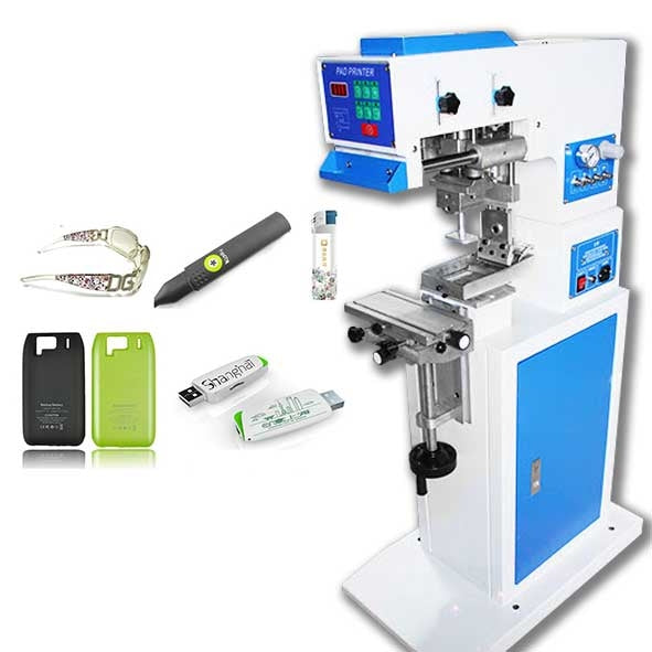 เครื่องแพดสกรีน เครื่องปั๊มโค๊ด ประทับตราพิมพ์ Pad Printing Machine รุ่น GB-C2 แบบ 1 ถาดสี