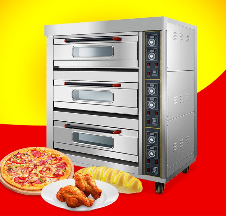 เตาอบไฟฟ้า เตาอบเบเกอรี่ Commercial oven 60L สำหรับทำขนมปังและเค้ก พร้อมฟังก์ชันปรับอุณหภูมิและเวลา