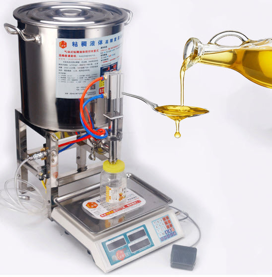 เครื่องบรรจุของเหลว สแตนเลส 304 แบบชั่งน้ำหนัก 50g - 250kg แม่นยำสูง (ไม่รวมปั๊มลม) สำหรับของเหลวหนืด