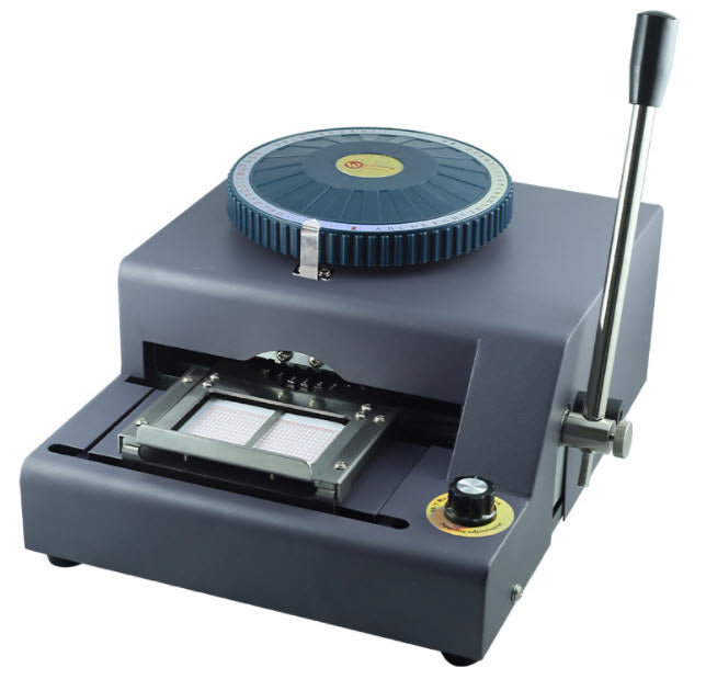 เครื่องปั๊มนูนบัตร เนมเพลท ขนาดบัตรเครดิตการ์ด nameplate embossing coding machine