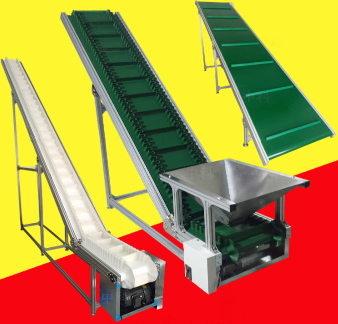 สายพานลำเลียงยกสูง Climbing conveyor สำหรับการขนส่งสินค้าขึ้นที่สูง แข็งแรง ทนทาน เหมาะสำหรับโรงงานและโกดังสินค้า