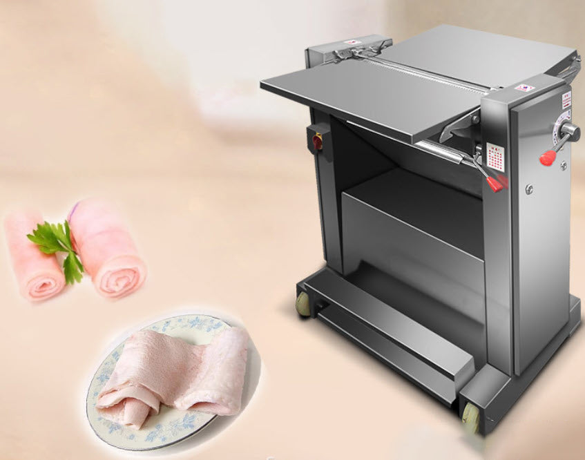 เครื่องลอกหนังหมู รุ่นตั้งพื้น XZ-QP435 Pork Peeling Machine Stainless Steel Thickness Adjust 220/380V