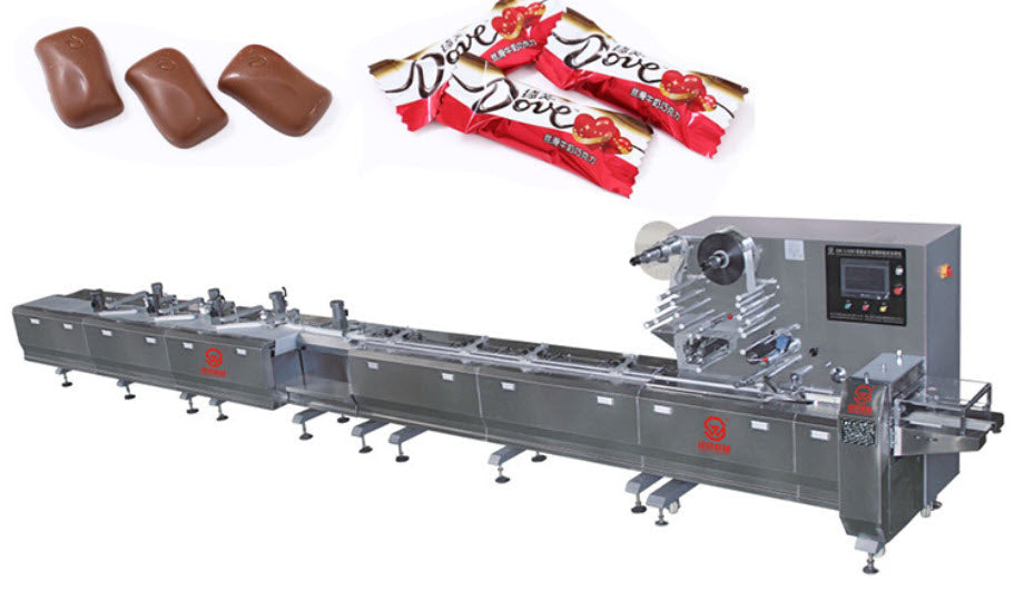 เครื่องแพ็คขนมซอง ลูกกวาด ช็อคโกแลต Chocolate Candy Automatic Packaging Machine SW-300B