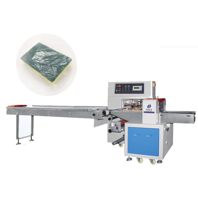 เครื่องห่อฟองน้ำ สก็อตไบร์ สบู่ ฝอยขัดหม้อ wire polishing cotton packing machine sponge block packing machine