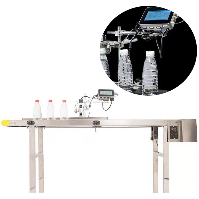 เครื่องพิมพ์วันที่ระบบสายพาน RX2 inkjet printer พร้อมสายพานลำเลียง 600dpi Intelligent automatic paging machine inkjet code