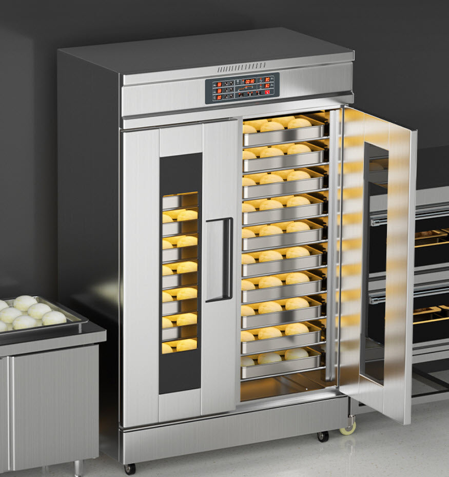 ตู้นึ่งขนมปัง ถาด 6 13 16 26 32 ถาด ระบบไฟฟ้า 220V 2.6kw Proofing Box Large-capacity Steamed Buns and Bread Baking Cabinet