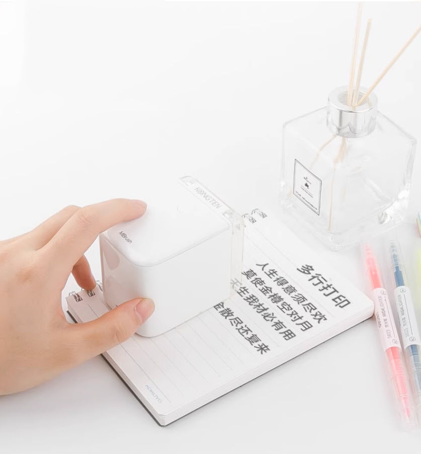 เครื่องปริ้นพกพาอัจฉริยะ printer mbrush ขนาดเล็ก น้ำหนักเบา เชื่อมต่อ Bluetooth รองรับระบบ iOS และ Android สำหรับการพิมพ์แบบไร้สาย