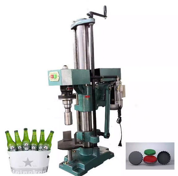 เครื่องปิดฝาขวดเบียร์กึ่งอัตโนมัติ capping machine สำหรับใช้ในบ้านหรือธุรกิจ, ง่ายต่อการใช้งาน, เหมาะสำหรับขวดเบียร์ขนาดมาตรฐาน