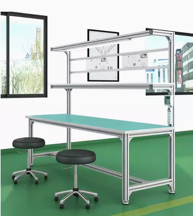 โต๊ะช่างอเนกประสงค์ Assembly Line Table แบบเรียบ Single Side พร้อมไฟ