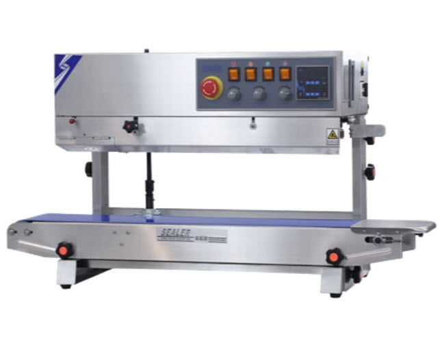 FRBM-810ll เครื่องซีลสายพานพิมพ์วันที่ สำหรับบรรจุภัณฑ์อาหาร ใช้งานง่าย ทนทาน ปรับความร้อนและความเร็วได้