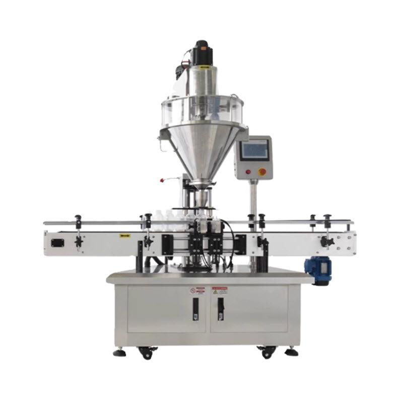 เครื่องบรรจุผงกึ่งอัตโนมัติสำหรับแป้ง เบกกิ้งโซดา ผงชูรส ขนาดกะทัดรัด พร้อมเครื่องชั่งน้ำหนัก