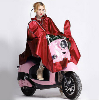 เสื้อกันฝน มอเตอร์ไซค์ จักรยาน คลุมได้ทั้งตัวคน ตัวรถ สำหรับ 1 คน – สีแดง raincoat22