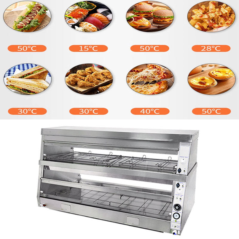 ตู้โชว์อาหารอุ่นร้อน Hot Food Display Warmer 3N~380V/50Hz ~100°C 3.5-4.2kw