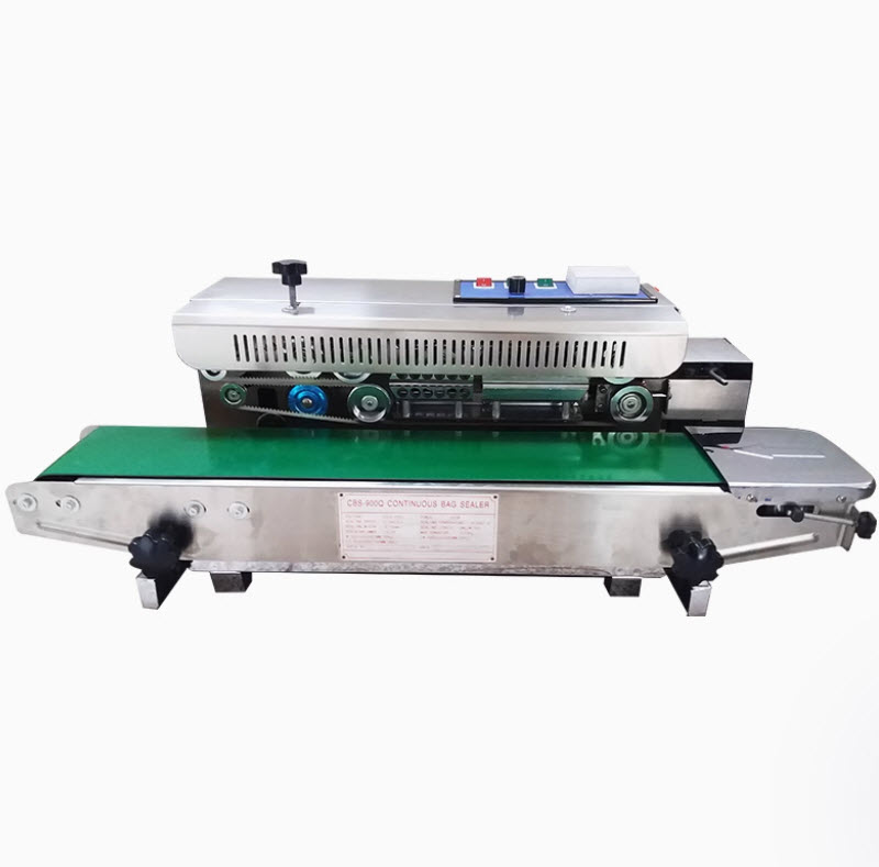 เครื่องซีลและเติมไนโตรเจนแบบสายพานต่อเนื่อง Continuous Band Sealer with Nitrogen Flushing 650W 5-15 มม. 0-300องศา 10Kg