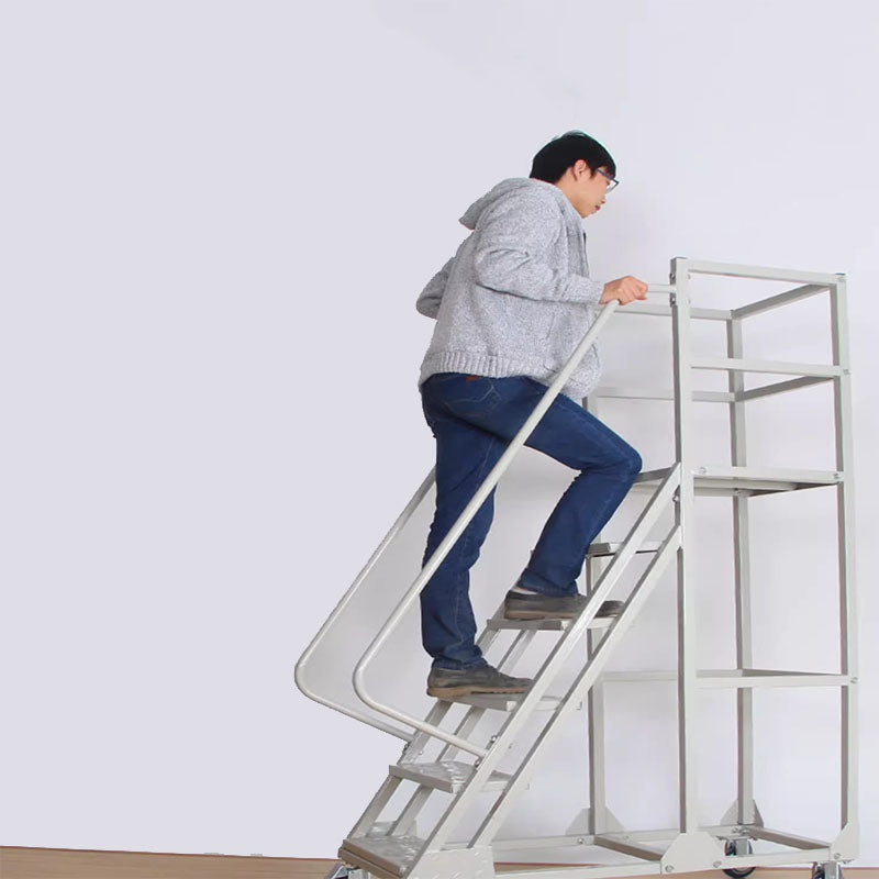 บันไดเข็น LADDER TROLLEY 1.0 เมตร – 4.0 เมตร แบบล็อคล้อได้ สำหรับงานก่อสร้างและซ่อมแซม พกพาง่าย ปรับระดับได้