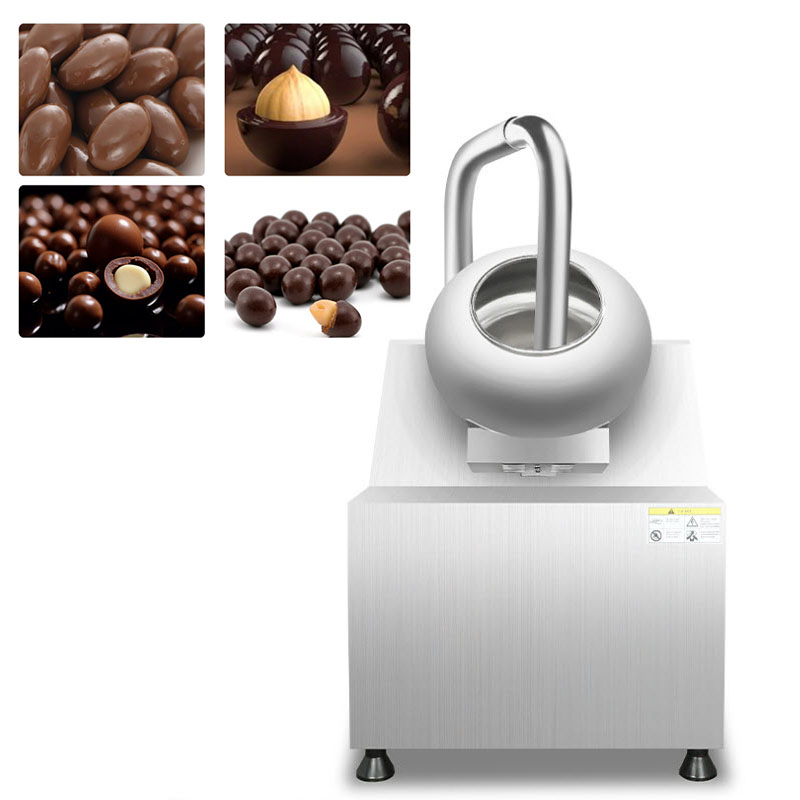 เครื่องเคลือบช็อกโกแลตอุตสาหกรรม Industrial Chocolate Coating Machine 1.25kw / 1.12kw 220V สแตนเลส 201