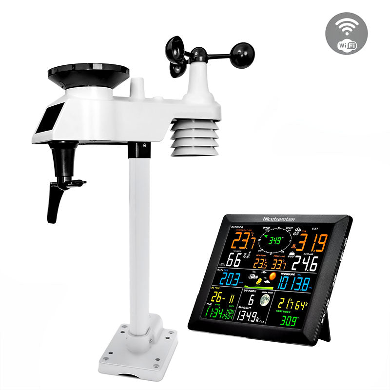 เครื่องวัดสภาพอากาศ WiFi Weather Station 2 m/s ~ 50 m/s 2.4GHz 300-1100hPa; ±3hPa