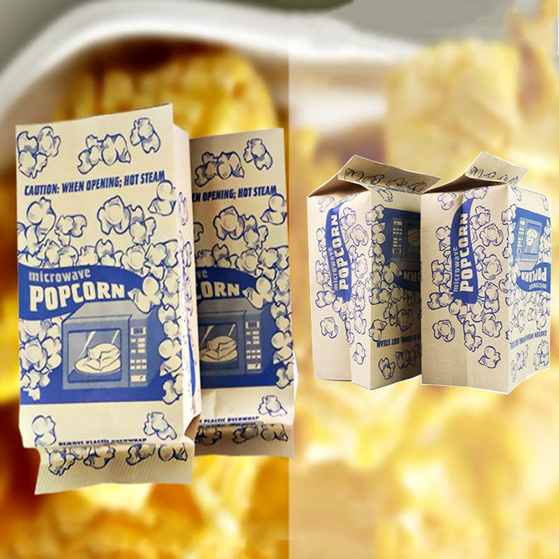 ถุงป๊อปคอร์นไมโครเวฟ Microwave Popcorn Bag กว้าง 14 x สูง 27 x ข้าง 10 ซม. กระดาษกันน้ำมัน 2000 ชิ้น/กล่อง