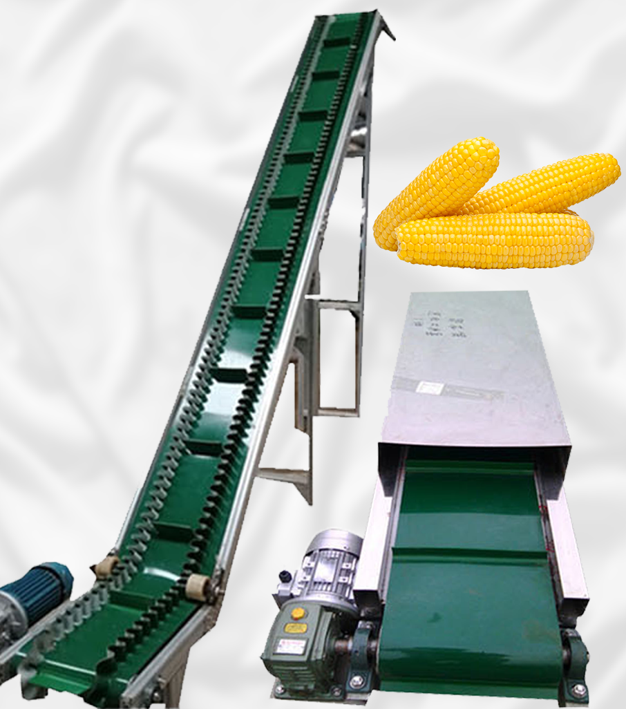 สายพานลำเลียงขนเมล็ดข้าวโพด belt conveyor fixed belt Sealed belt 550mm rubber, rubber and plastic, PVC, PU 1.5-30KW