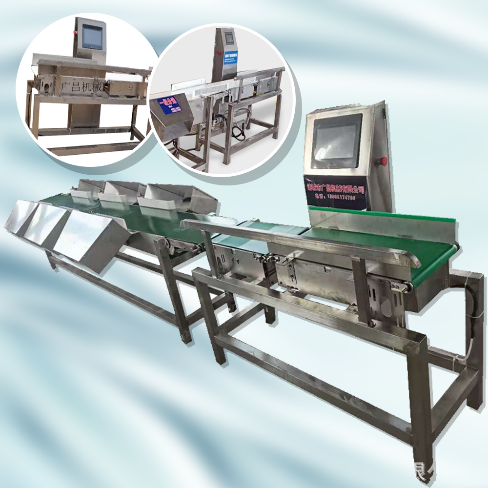 เครื่องคัดแยกขนาดปลา ไก่ อาหาร แบบสายพานอัตโนมัติ belt weight grader fish automatic สั่งทำตามแบบ