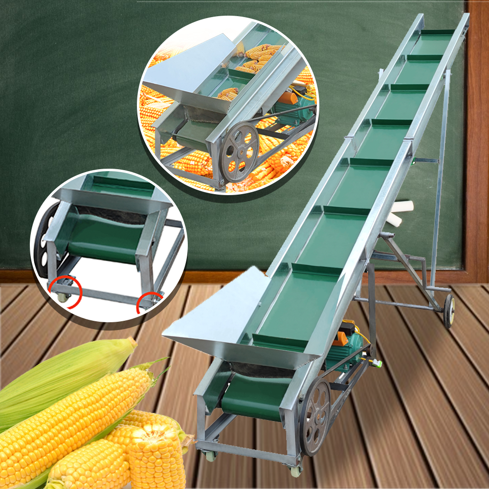 สายพานลำเลียงการเกษตร มอเตอร์ล่าง ยาว 3-8 เมตร หน้ากว้าง 30cm หรือ 50cm ข้าวโพด 220V buttom motors small conveyor belt grain feeder