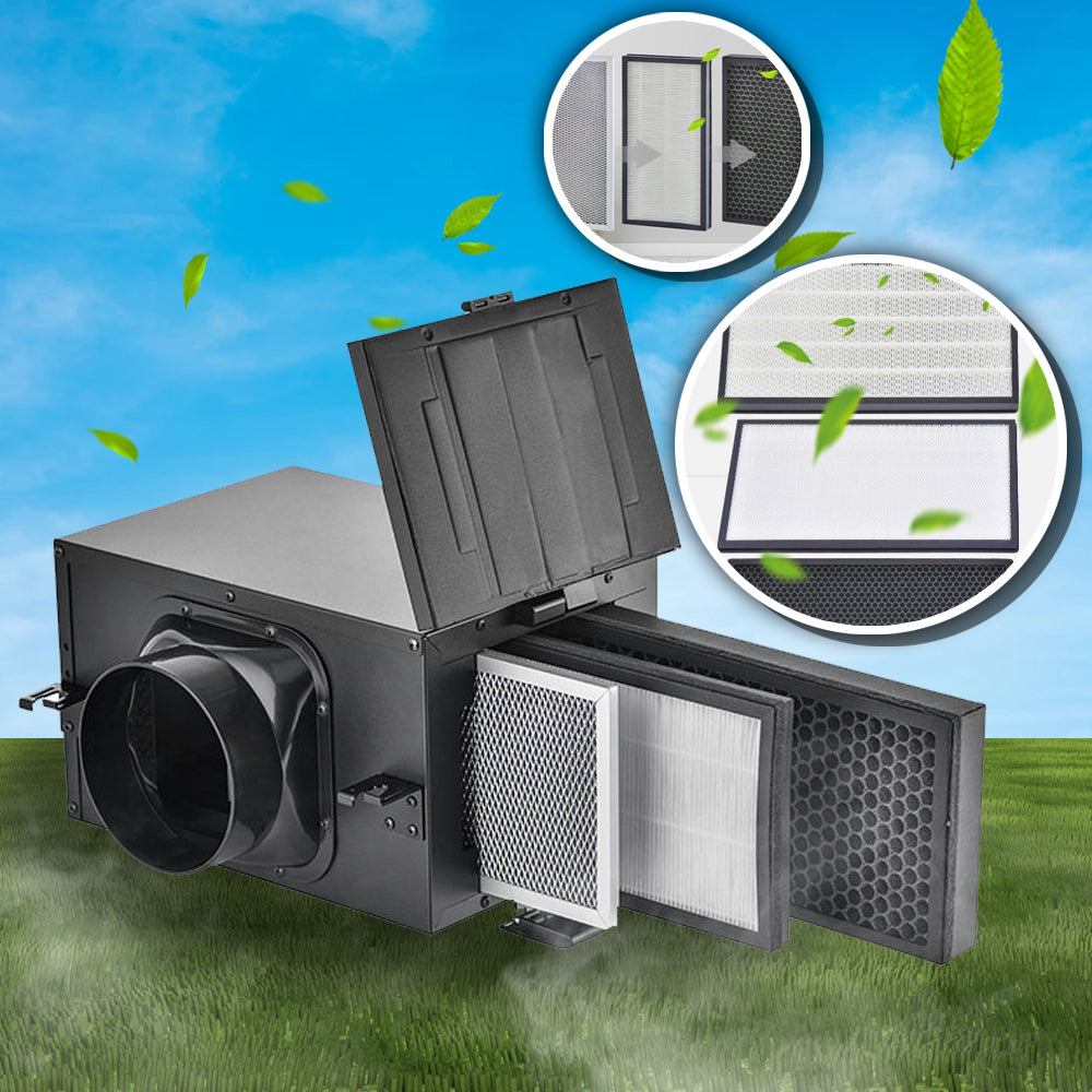 กล่องกรองอากาศ ขนาดอุตสาหกรรม GL-150XF Filter 3 ชั้นสามารถกรองฝุ่น PM2.5 ได้ ใช้คู่กับพัดลมระบายอากาศ