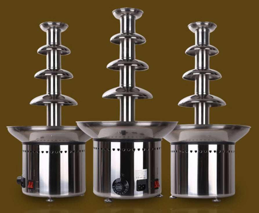 เครื่องทําช็อกโกแลตละลายน้ําพุช็อคโกแลตฟองดูว์ chocolate fountain top 4