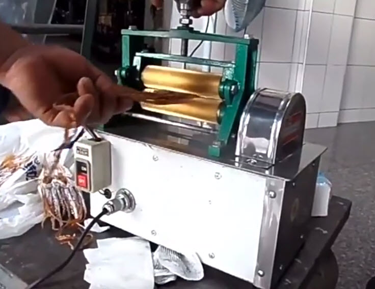 เครื่องบดหรือรีดปลาหมึก Electric Squid Roller/Grinder Machine