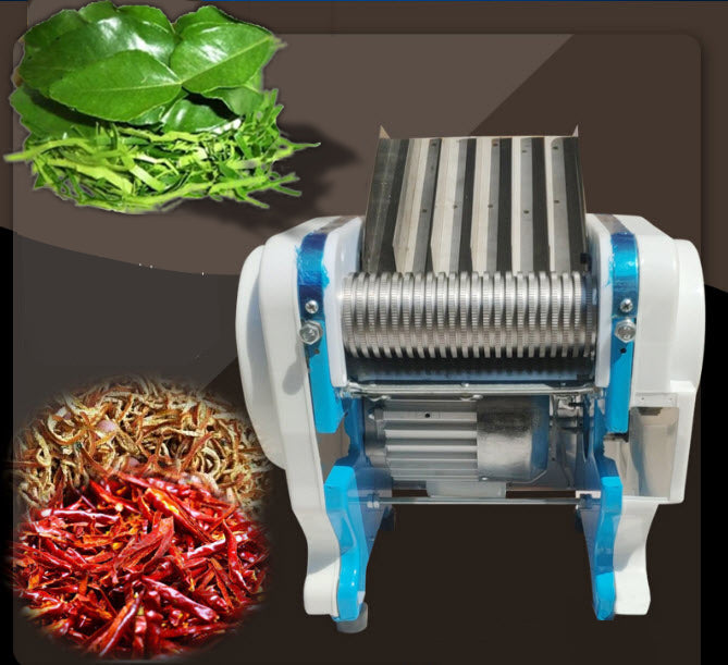 เครื่องซอยใบมะกรูด พริก ใบยอ ใบชะพลู ไฟฟ้า Kaffir lime leaf slicing machine Chili leaves Cha Plu leaves