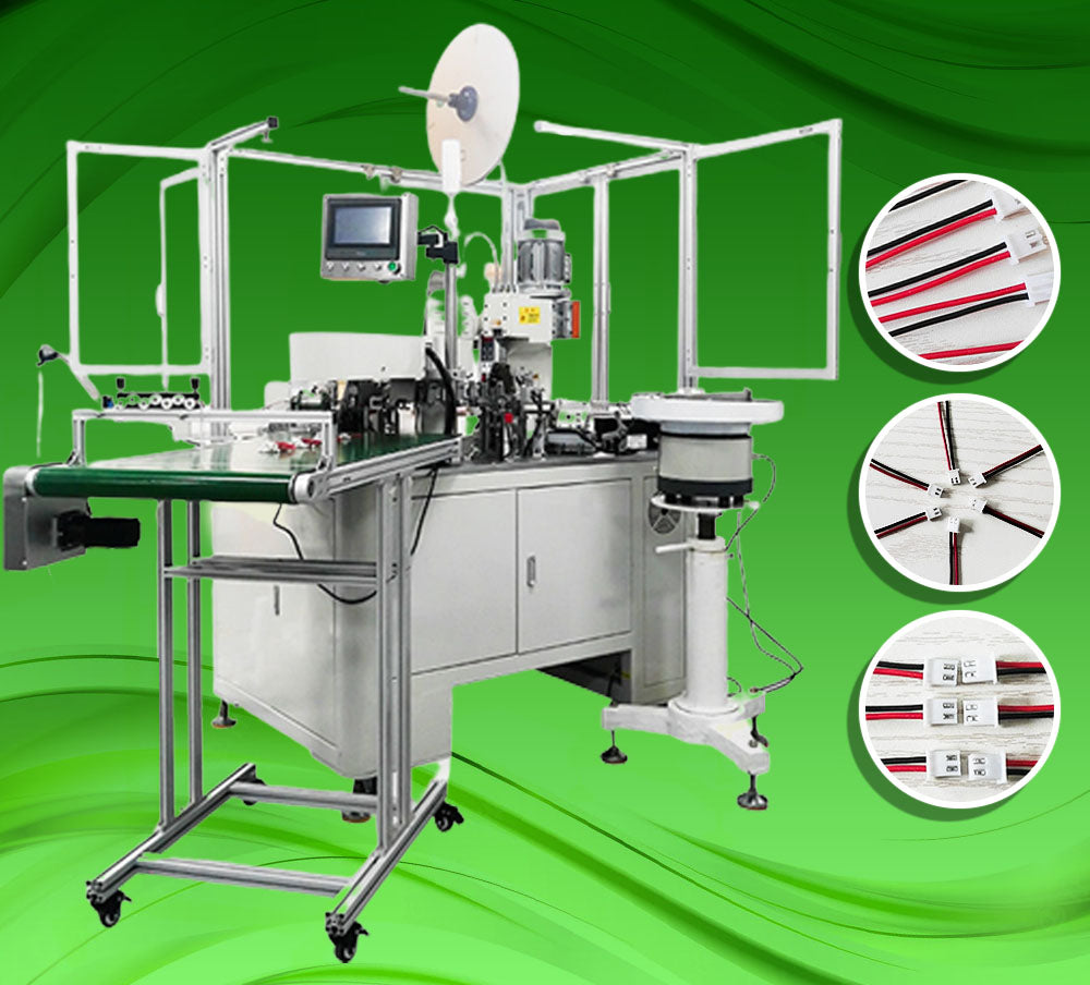 เครื่องเข้าสาย ปลั๊ก 2 หัว Fully automatic rubber shell terminal machine power supply battery crimping 2P