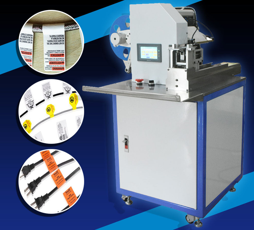 เครื่องแปะสติกเกอร์ ฉลากสายไฟ Semi-automatic label wire sticker labeling machine