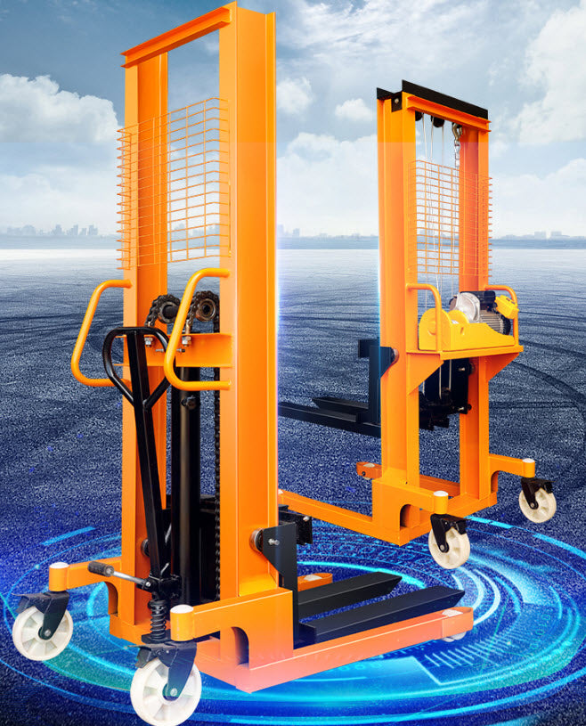 รถยกระบบไฮดรอลิค รับน้ำหนัก 1-1.5 ตัน hand push loading stacker hydraulic