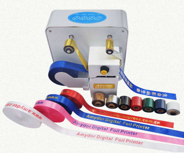 เครื่องพิมพ์ ริบบิ้น AMD-320 gift box ribbon aluminum foil hot stamping machine