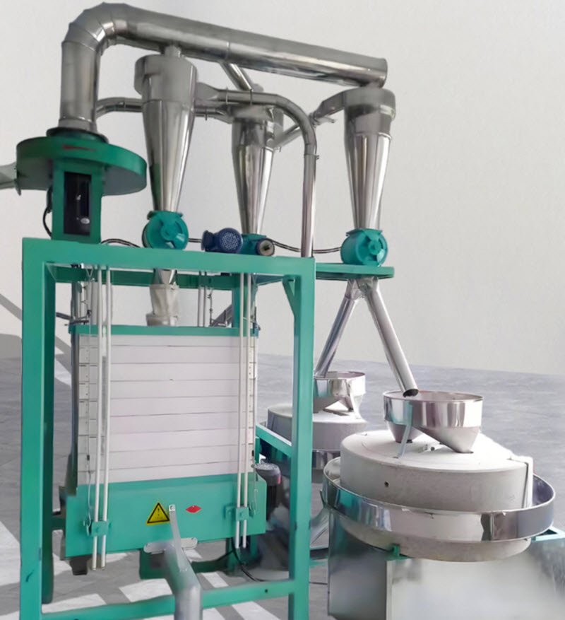 โรงโม่แป้งหินขนาดใหญ่เชิงพาณิชย์อัตโนมัติ พร้อมอุปกรณ์ครบชุด สำหรับข้าวสาลี ข้าวโพด ถั่วเหลือง บัควีท