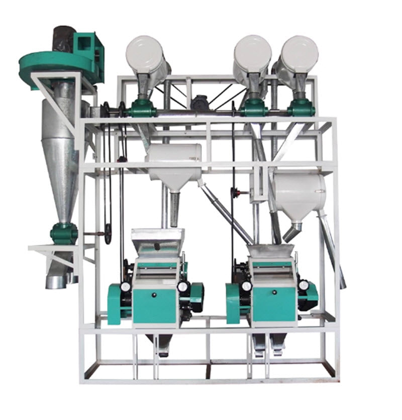 โรงสีแป้งพร้อมกระบวนการแยกแกนและเปลือกแบบสองหน่วย การบดแบบผ่านสองครั้ง การจัดหาแบบพิเศษ เครื่องจักรเมล็ดพืช โรงสีแป้ง เครื่องคัดแยกสี โรงสีแป้ง