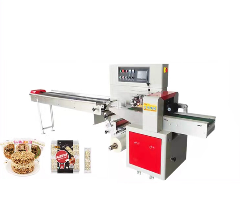 เครื่องบรรจุเม็ดขนมนุ่มอัตโนมัติแบบหมอนที่จัดหาโดยตรงจากโรงงาน เครื่องบรรจุเม็ดขนมนุ่มและแข็งสำหรับอาหารแบบอิสระ เครื่องบรรจุน้ำตาล โรงงานน้ำตาล