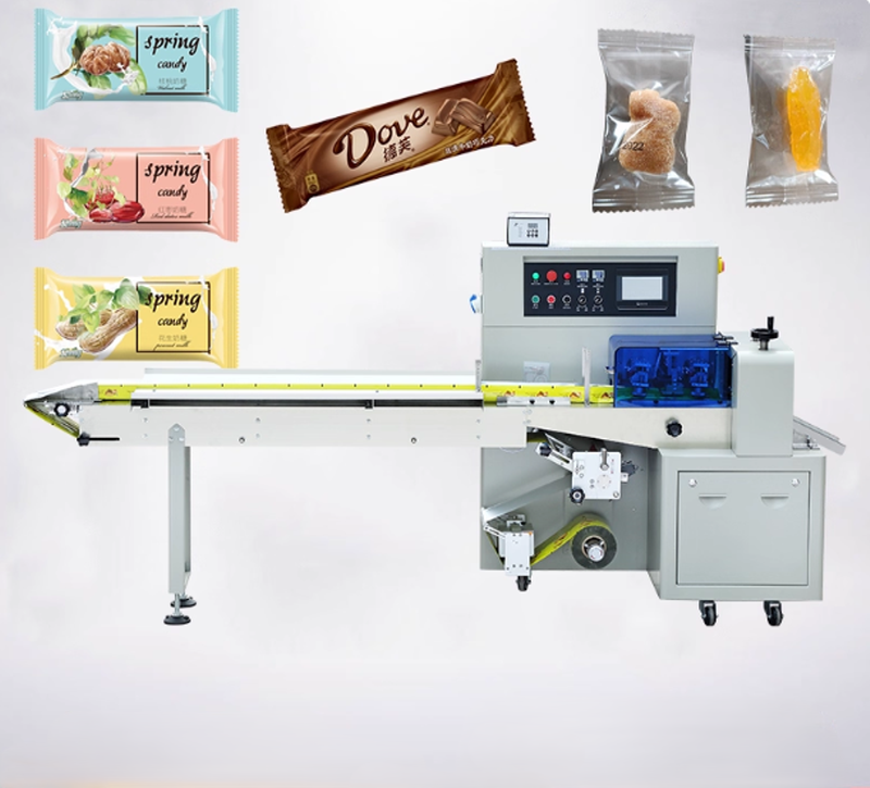 เครื่องบรรจุขนมมะพร้าวถั่วลิสง เครื่องบรรจุขนมอุจจาระแมว อัตโนมัติเต็มรูปแบบ จำหน่ายตรงจากโรงงาน ดึงฟิล์มด้านหลัง เครื่องจักรบรรจุภัณฑ์สามเซอร์โว เครื่องบรรจุน้ำตาล โรงงานน้ำตาล