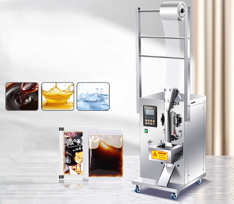 เครื่องบรรจุของเหลวอัตโนมัติเต็มรูปแบบสำหรับนม ถุงน้ำแข็ง น้ำเชื่อม น้ำส้มสายชู น้ำ ยาจีน ซีอิ๊ว น้ำผลไม้ เครื่องบรรจุเครื่องดื่ม เครื่องบรรจุน้ำตาลสำหรับโรงงานน้ำตาล