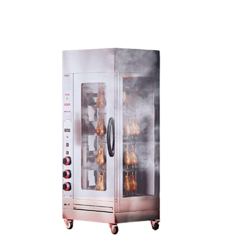 เตาอบย่างไก่หมุนอัตโนมัติ 2 ชั้น ใช้งานเชิงพาณิชย์ ระบบแก๊ส ขนาดใหญ่ สำหรับทำอาหารกลางแจ้ง