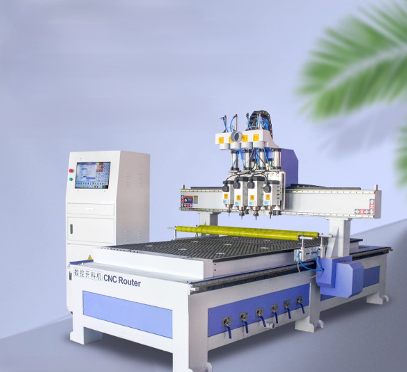 เครื่อง CNC ตัดไม้แบบอัตโนมัติ ขนาดเล็ก รุ่นปรับเปลี่ยนหัวตัด สำหรับทำเฟอร์นิเจอร์และประตูไม้