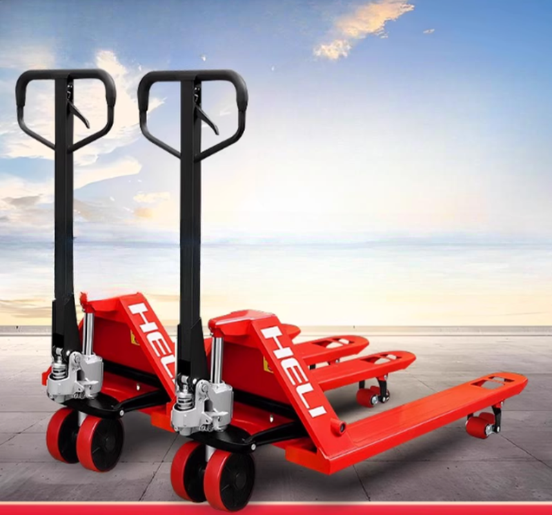 รถยกมือดันไฮดรอลิก ขนาด 2.5 ตัน รุ่นยาวพิเศษ ใช้งานง่าย เหมาะสำหรับคลังสินค้า