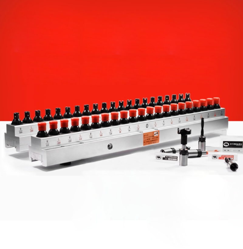 เครื่องเจาะไม้แบบอัตโนมัติ 3 แถว รุ่นหลายช่องเจาะ ปรับขนาดได้