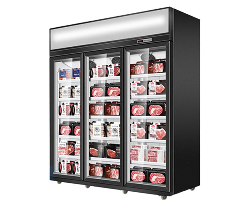 ตู้แช่แข็งแบบตั้งโต๊ะ 150 ลิตร สำหรับโชว์เนื้อสัตว์และไอศกรีม รุ่นเชิงพาณิชย์