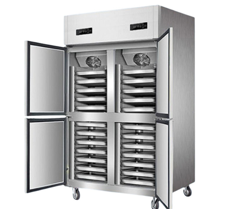 ตู้เย็นสี่ประตู เชิงพาณิชย์ ระบบลมเย็น ไม่มีน้ำแข็ง ขนาด 200 ลิตร สำหรับเก็บอาหารและเบเกอรี่