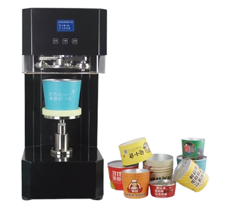 เครื่องปิดฝากระป๋องอัตโนมัติสำหรับชานมและข้าวผัด ขนาดพกพา ใช้งานเชิงพาณิชย์